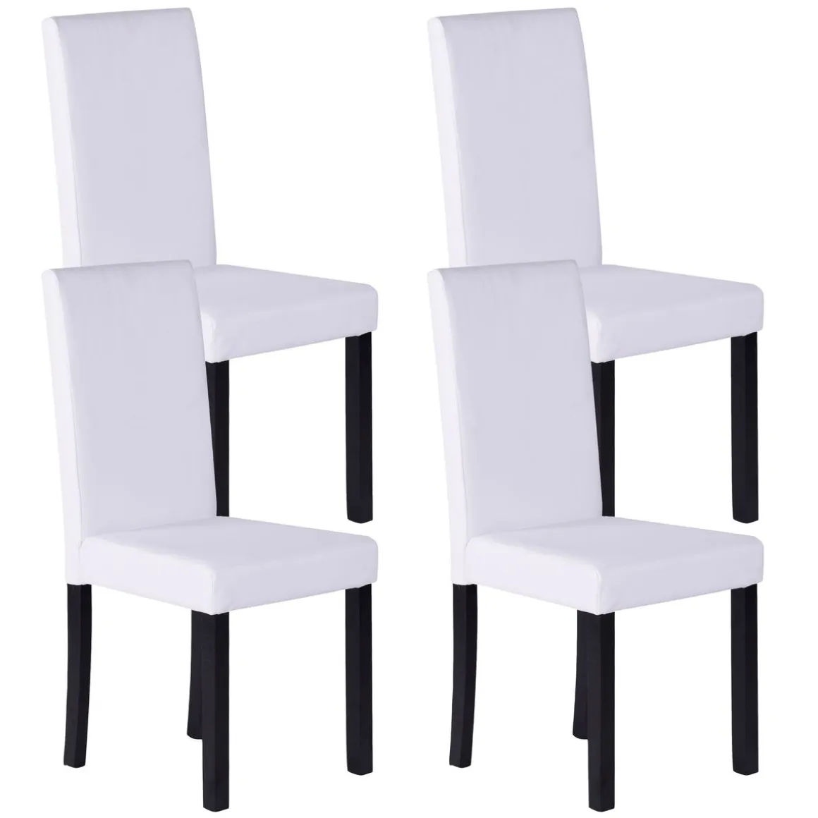 Esszimmerstuhl Leder NICK 4er Set weiss