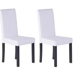 Esszimmerstuhl Leder NICK 4er Set weiss