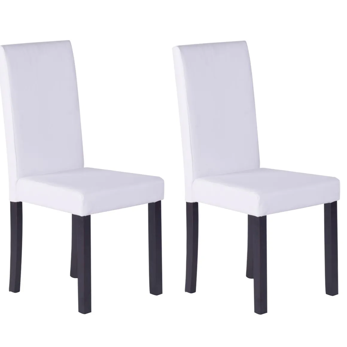 Esszimmerstuhl Leder NICK 4er Set weiss