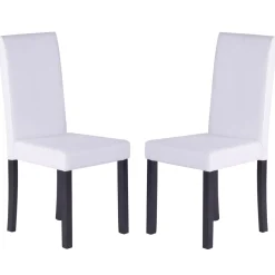 Esszimmerstuhl Leder NICK 4er Set weiss