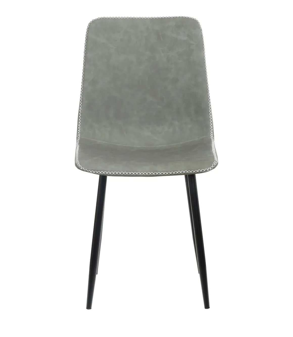 Esszimmerstuhl Leder SKY 2er Set grau