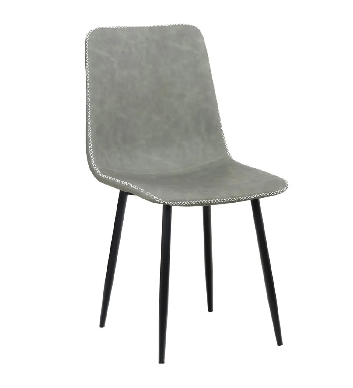 Esszimmerstuhl Leder SKY 4er Set grau