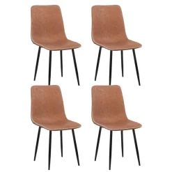 Esszimmerstuhl Leder SKY 4er Set braun
