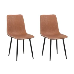 Esszimmerstuhl Leder SKY 2er Set braun