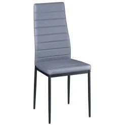 Esszimmerstuhl Leder TIM 6er Set grau