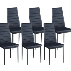 Esszimmerstuhl Leder TIM 6er Set schwarz