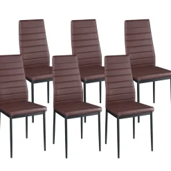 Esszimmerstuhl Leder TIM 6er Set braun