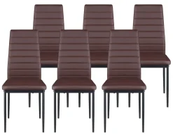 Esszimmerstuhl Leder TIM 6er Set braun