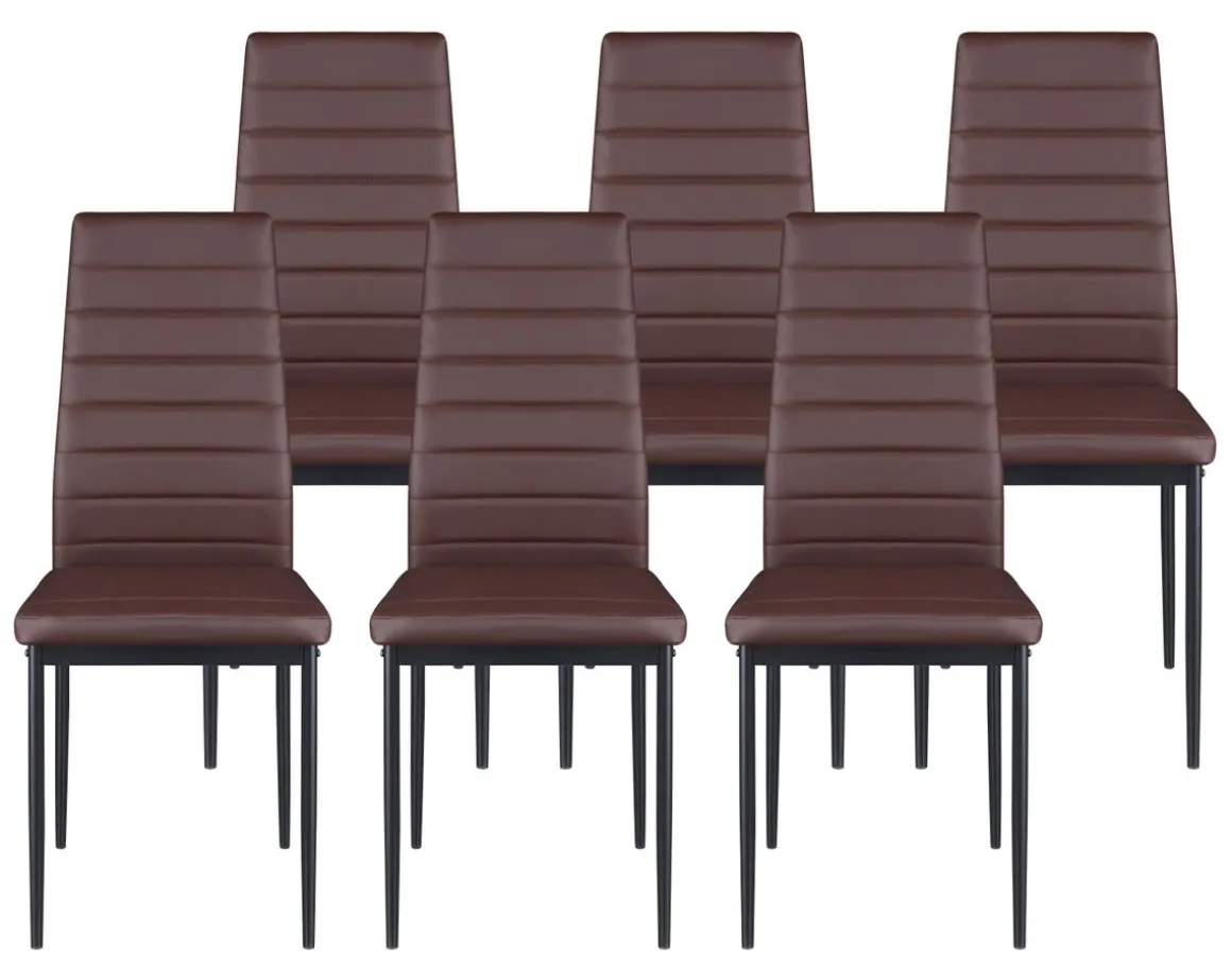 Esszimmerstuhl Leder TIM 6er Set braun