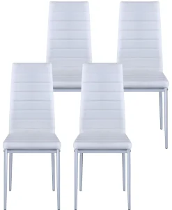 Esszimmerstuhl Leder TIM 4er Set weiss