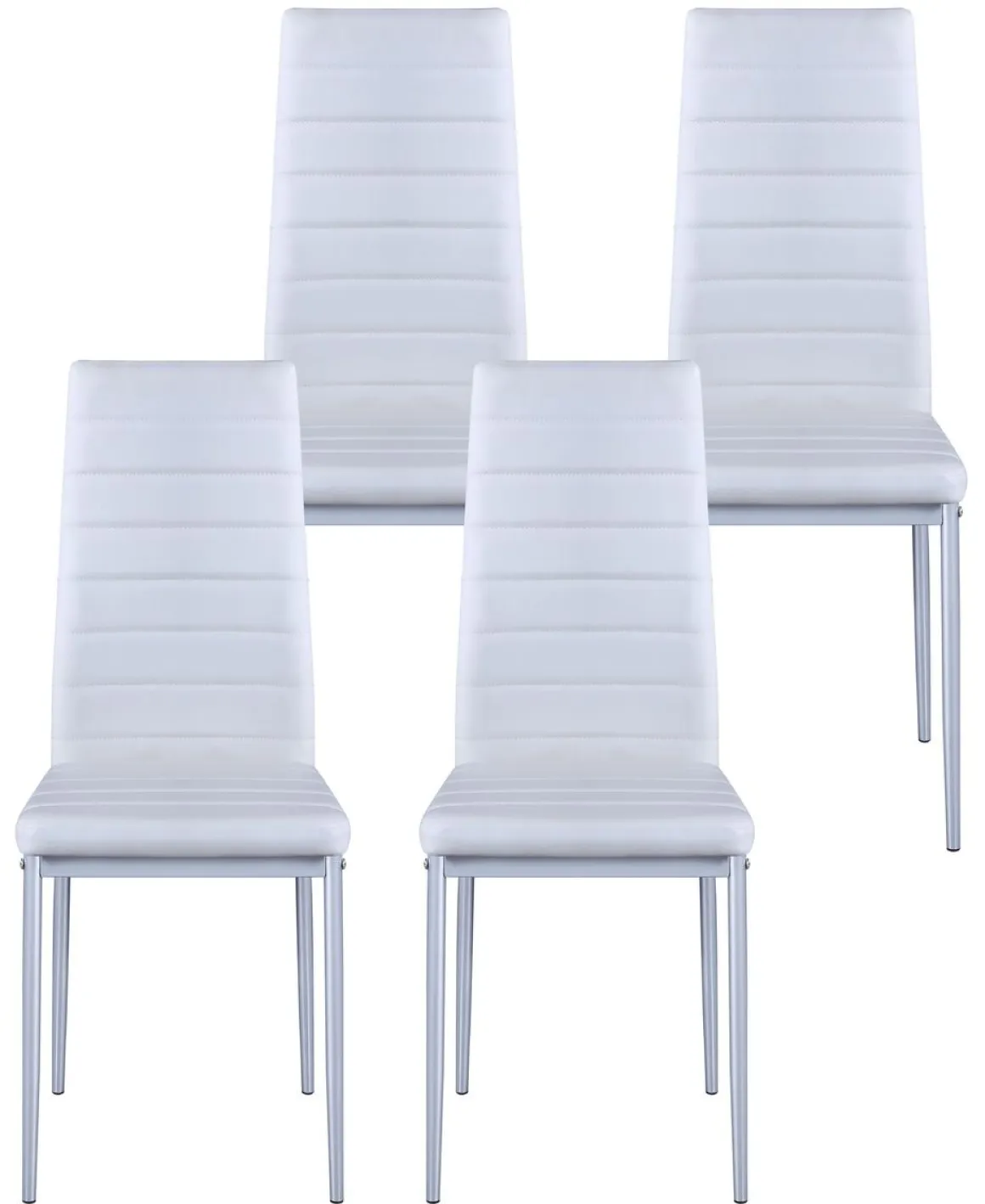 Esszimmerstuhl Leder TIM 4er Set weiss