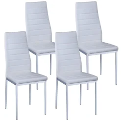 Esszimmerstuhl Leder TIM 4er Set weiss