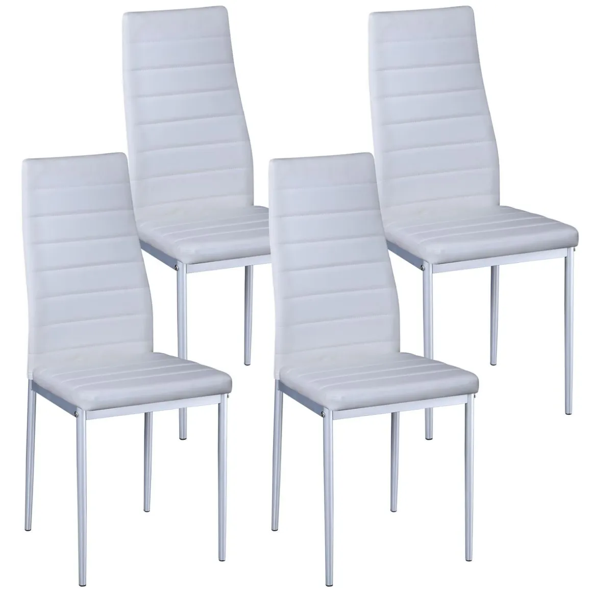 Esszimmerstuhl Leder TIM 4er Set weiss