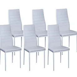 Esszimmerstuhl Leder TIM 6er Set weiss