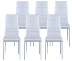 Esszimmerstuhl Leder TIM 6er Set weiss