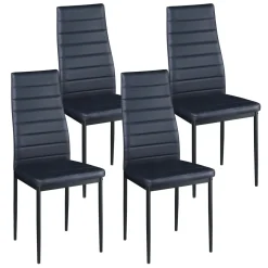 Esszimmerstuhl Leder TIM 4er Set schwarz