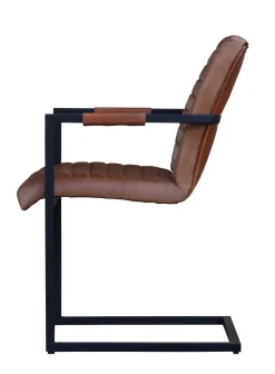 Esszimmerstuhl Leder Vintage AUDREY 2er Set braun