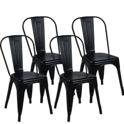 Esszimmerstuhl Metall METALUXE 4er Set schwarz