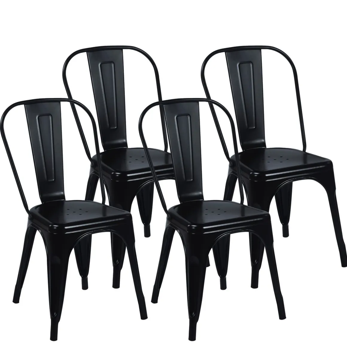 Esszimmerstuhl Metall METALUXE 4er Set schwarz