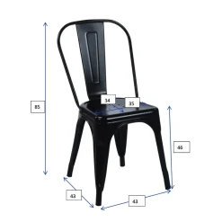 Esszimmerstuhl Metall METALUXE 4er Set schwarz