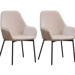 Esszimmerstuhl Samt FRANKY 2er Set beige | GONSER.CH