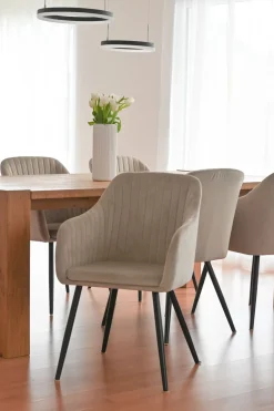 Esszimmerstuhl Samt LEE 2er Set beige