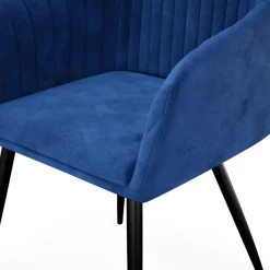 Esszimmerstuhl Samt LEE 2er Set dunkelblau