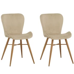 Esszimmerstuhl TONI 2er Set Samt beige