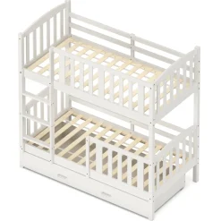 Etagenbett JOHNNY mit Stauraum 80 x 160 cm weiss
