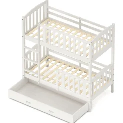 Etagenbett JOHNNY mit Stauraum 80 x 160 cm weiss