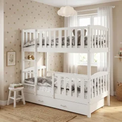 Etagenbett JOHNNY mit Stauraum 80 x 160 cm weiss