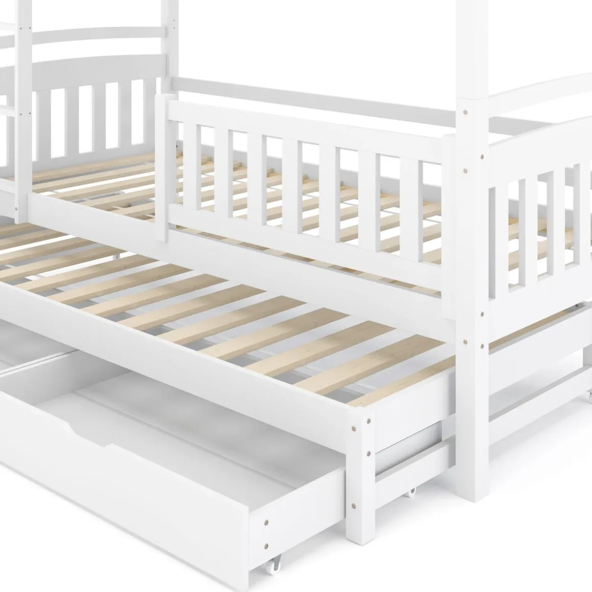 Etagenbett JULIETTE mit Ausziehfunktion 90 x 200 cm weiss