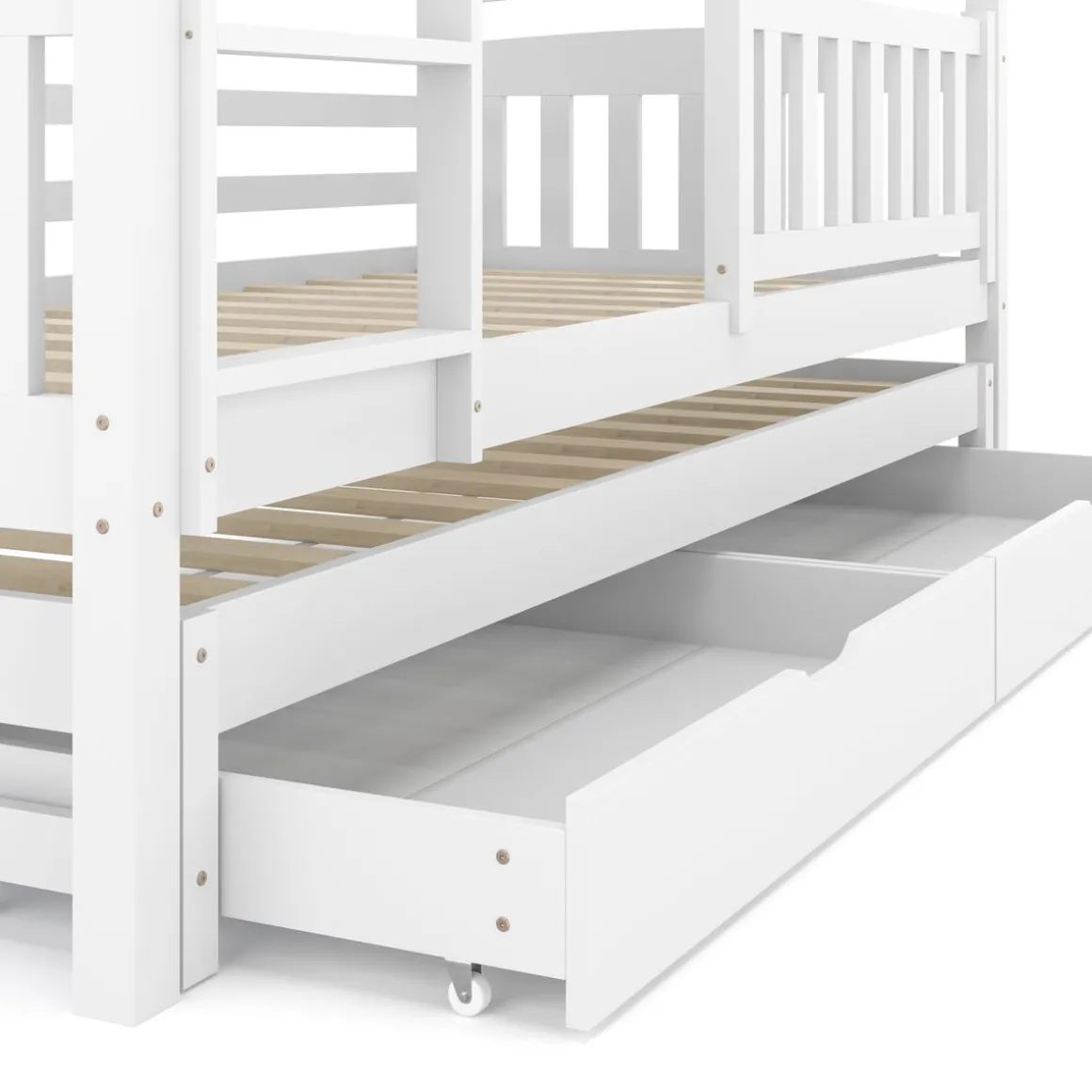 Etagenbett JULIETTE mit Ausziehfunktion 90 x 200 cm weiss