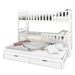 Etagenbett JULIETTE mit Ausziehfunktion 90 x 200 cm weiss
