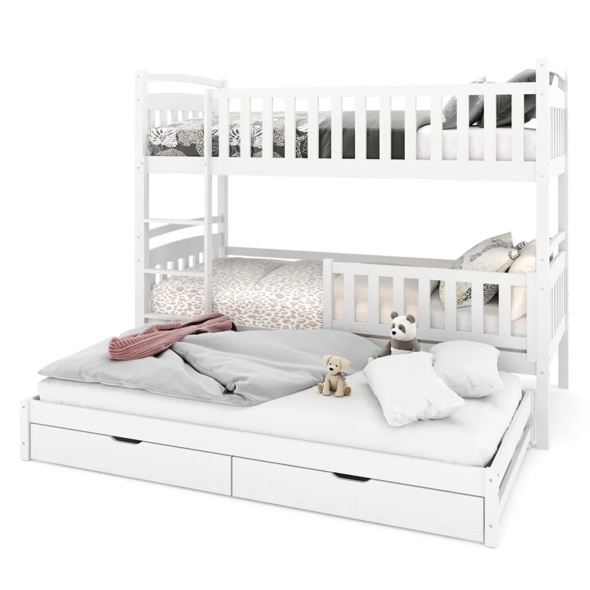 Etagenbett JULIETTE mit Ausziehfunktion 90 x 200 cm weiss