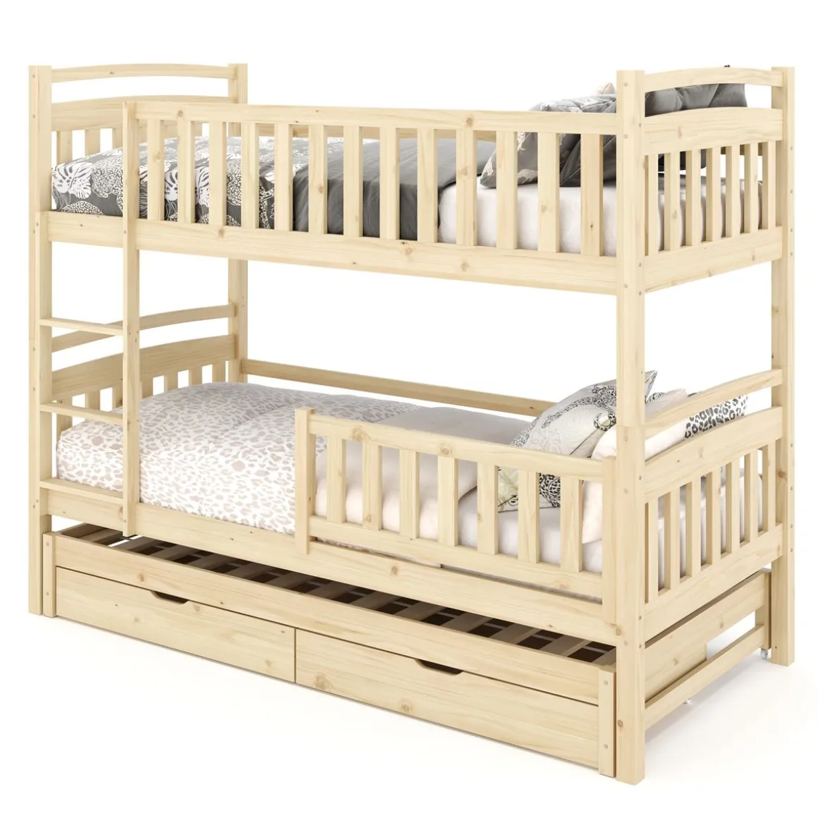 Etagenbett JULIETTE mit Ausziehfunktion 90 x 200 cm natur