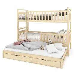 Etagenbett JULIETTE mit Ausziehfunktion 90 x 200 cm natur