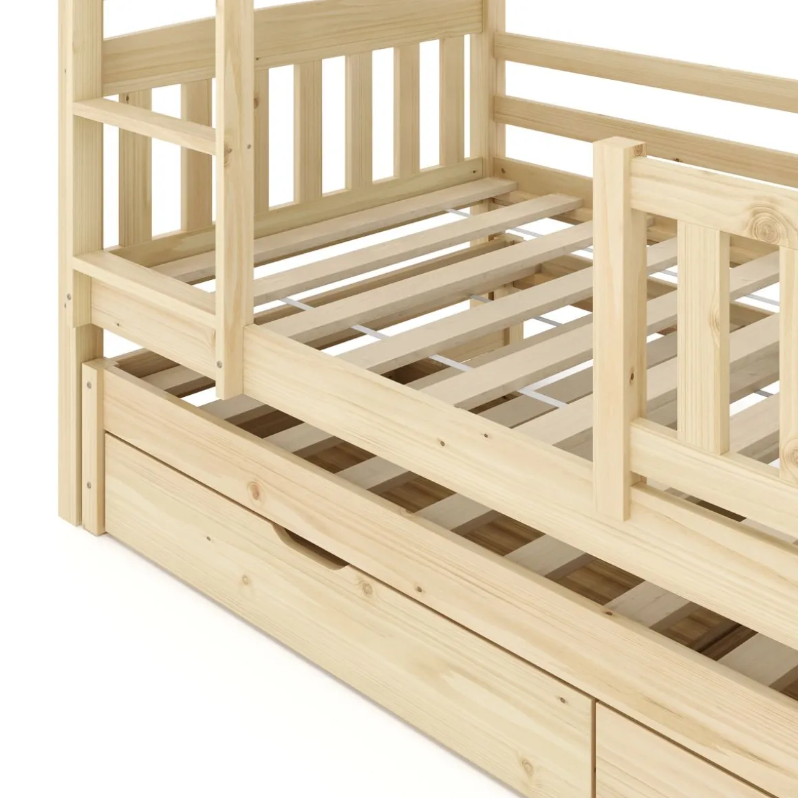 Etagenbett JULIETTE mit Ausziehfunktion 90 x 200 cm natur