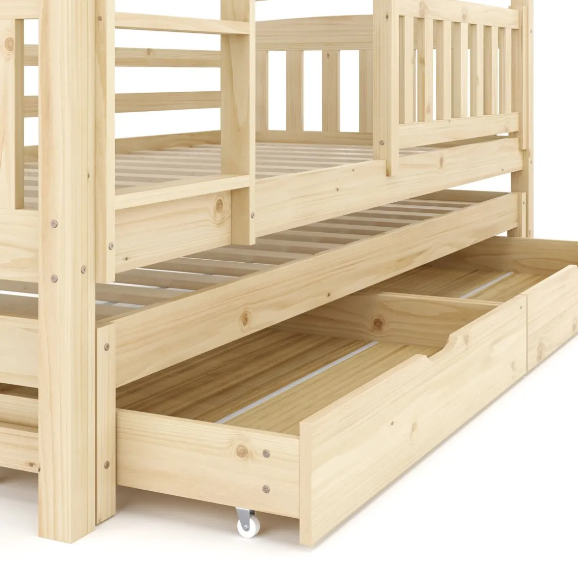Etagenbett JULIETTE mit Ausziehfunktion 90 x 200 cm natur