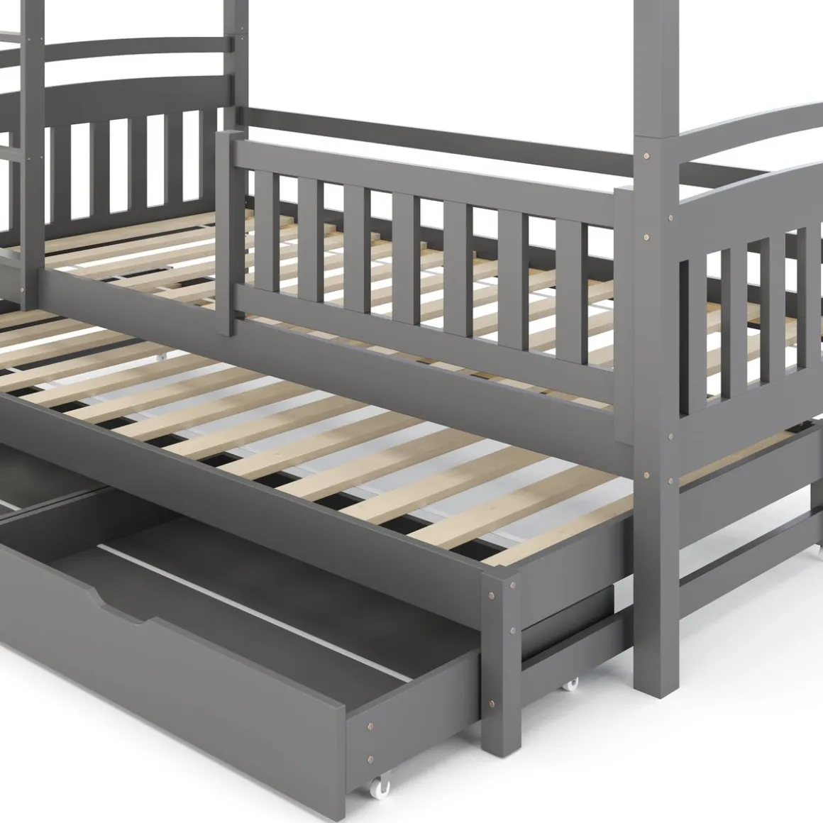 Etagenbett JULIETTE mit Ausziehfunktion 90 x 200 cm anthrazit