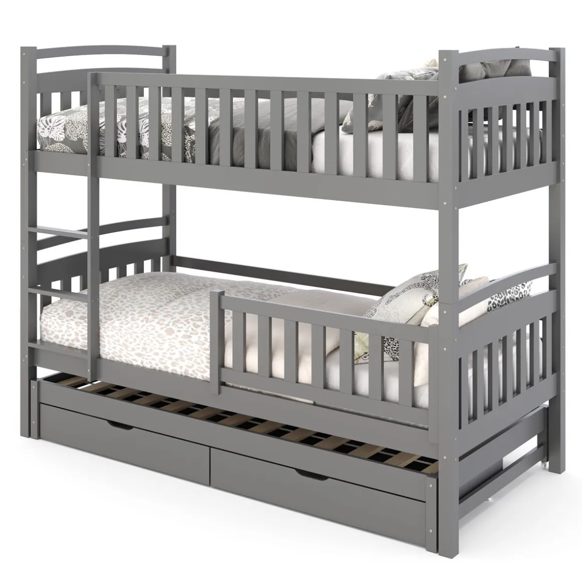 Etagenbett JULIETTE mit Ausziehfunktion 90 x 200 cm anthrazit