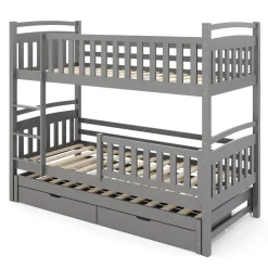 Etagenbett JULIETTE mit Ausziehfunktion 90 x 200 cm anthrazit