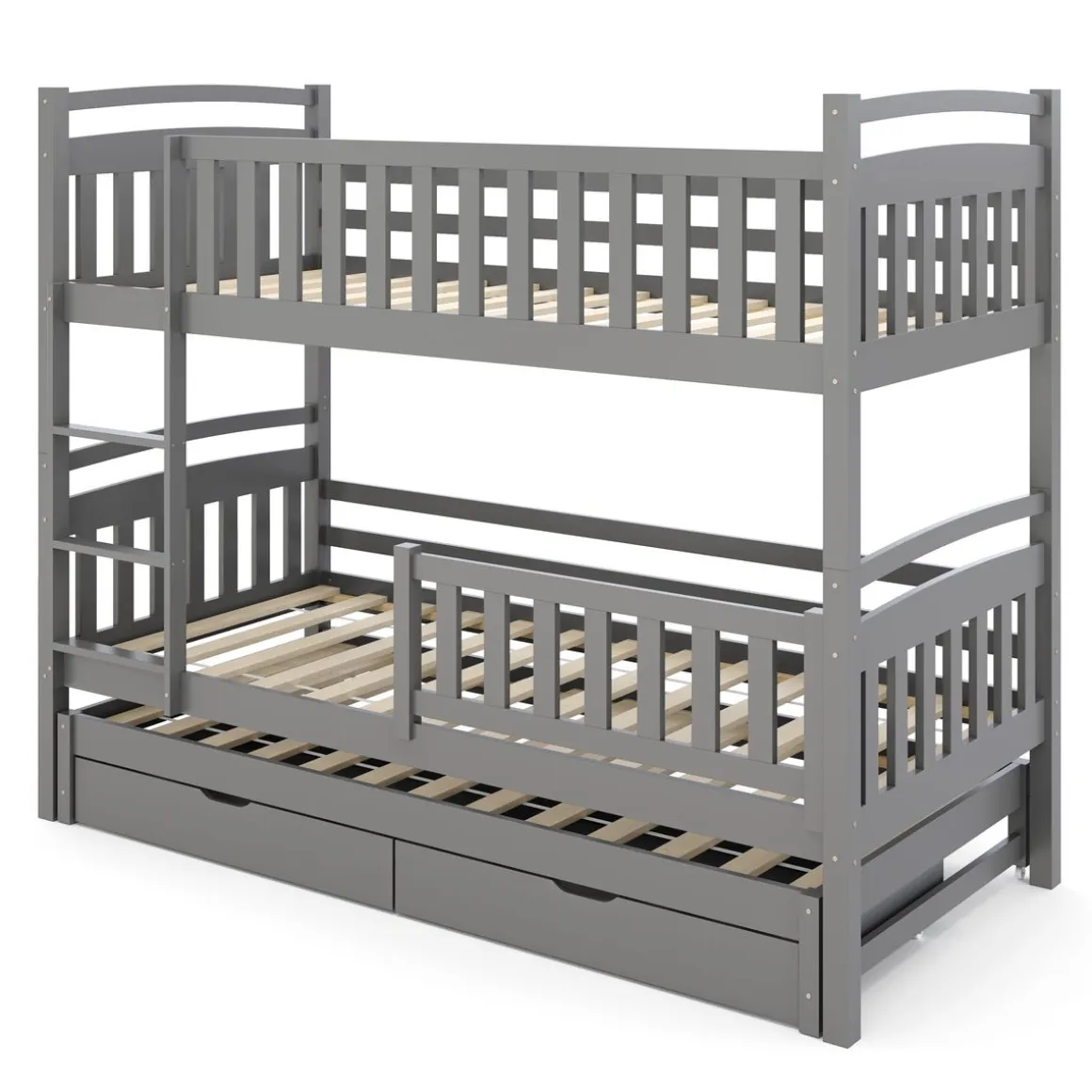 Etagenbett JULIETTE mit Ausziehfunktion 90 x 200 cm anthrazit