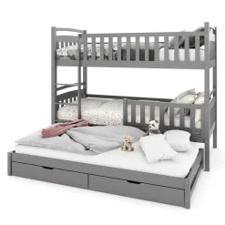 Etagenbett JULIETTE mit Ausziehfunktion 90 x 200 cm anthrazit