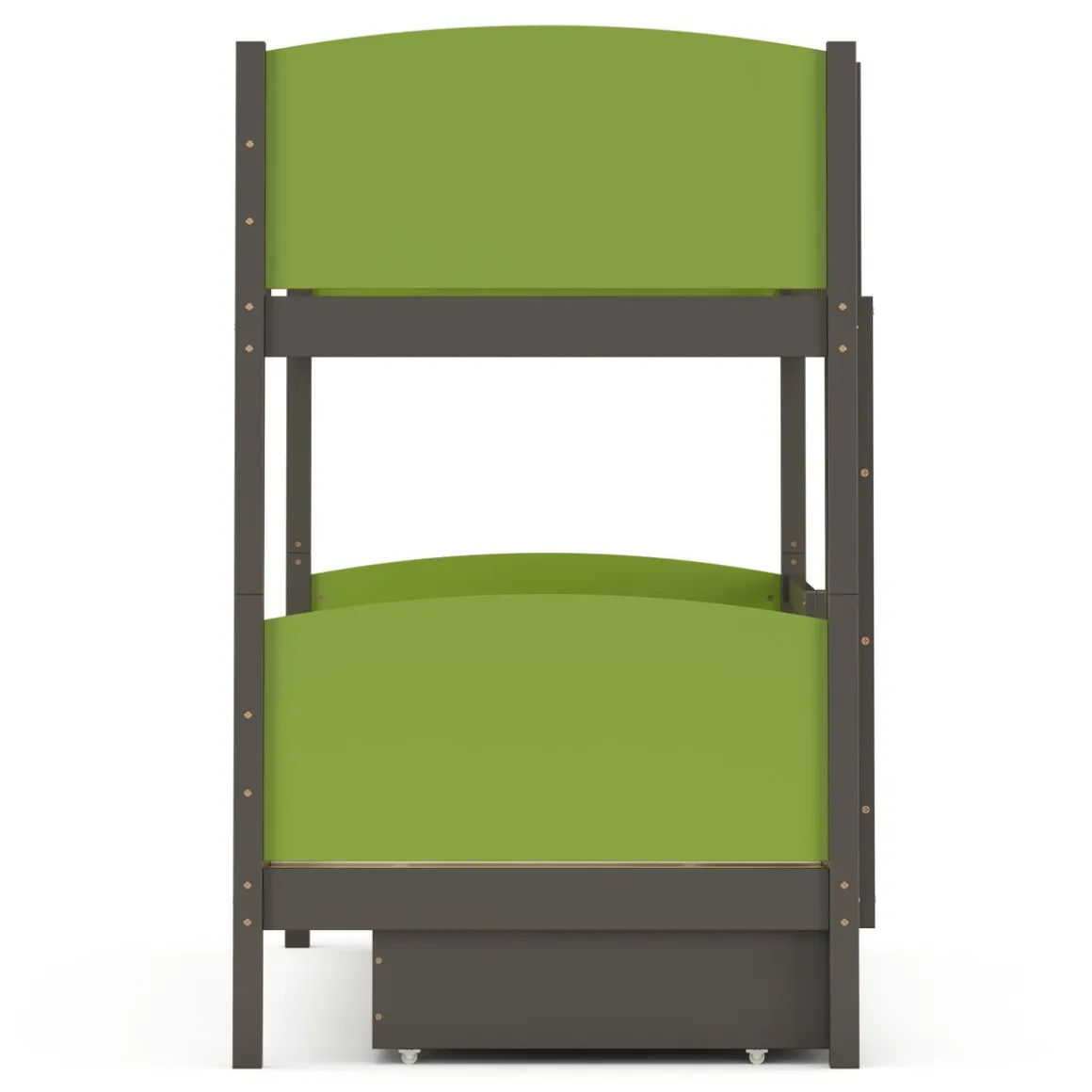 Etagenbett mit Stauraum JOHNNY 90 x 200 cm grün/grau