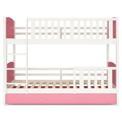 Etagenbett mit Stauraum JOHNNY 90 x 200 cm rosa/weiss