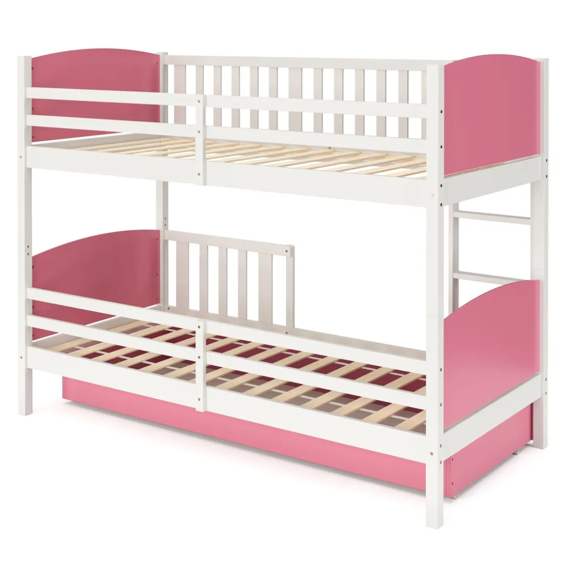 Etagenbett mit Stauraum JOHNNY 90 x 200 cm rosa/weiss