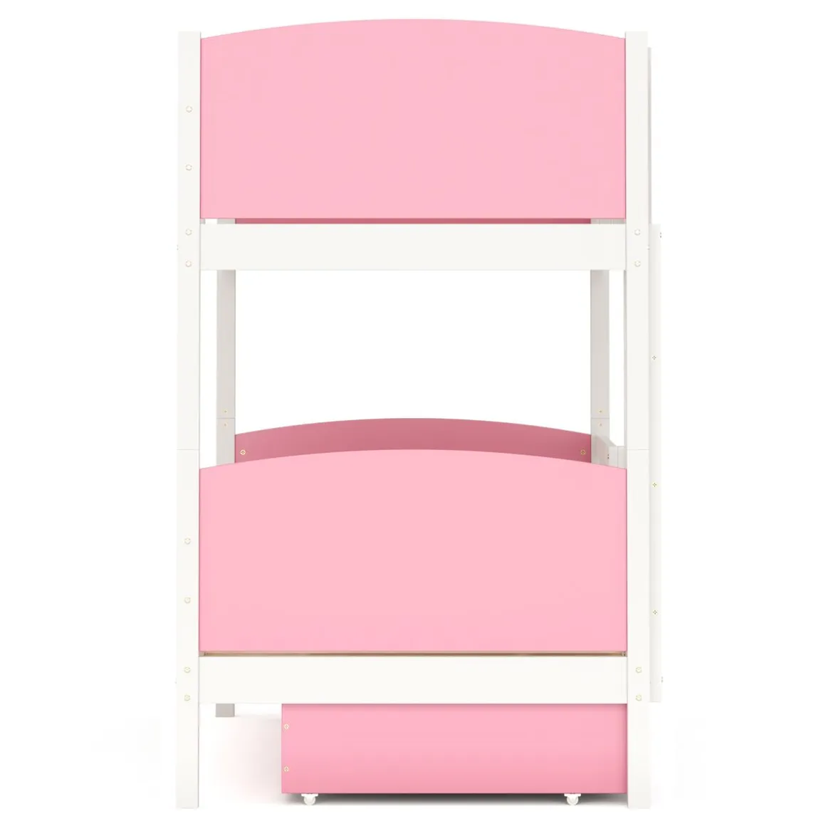 Etagenbett mit Stauraum JOHNNY 90 x 200 cm rosa/weiss