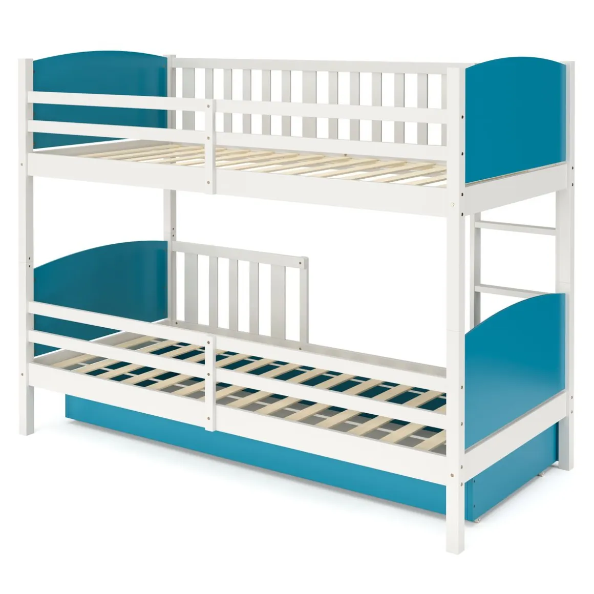Etagenbett mit Stauraum JOHNNY 90 x 200 cm blau/weiss