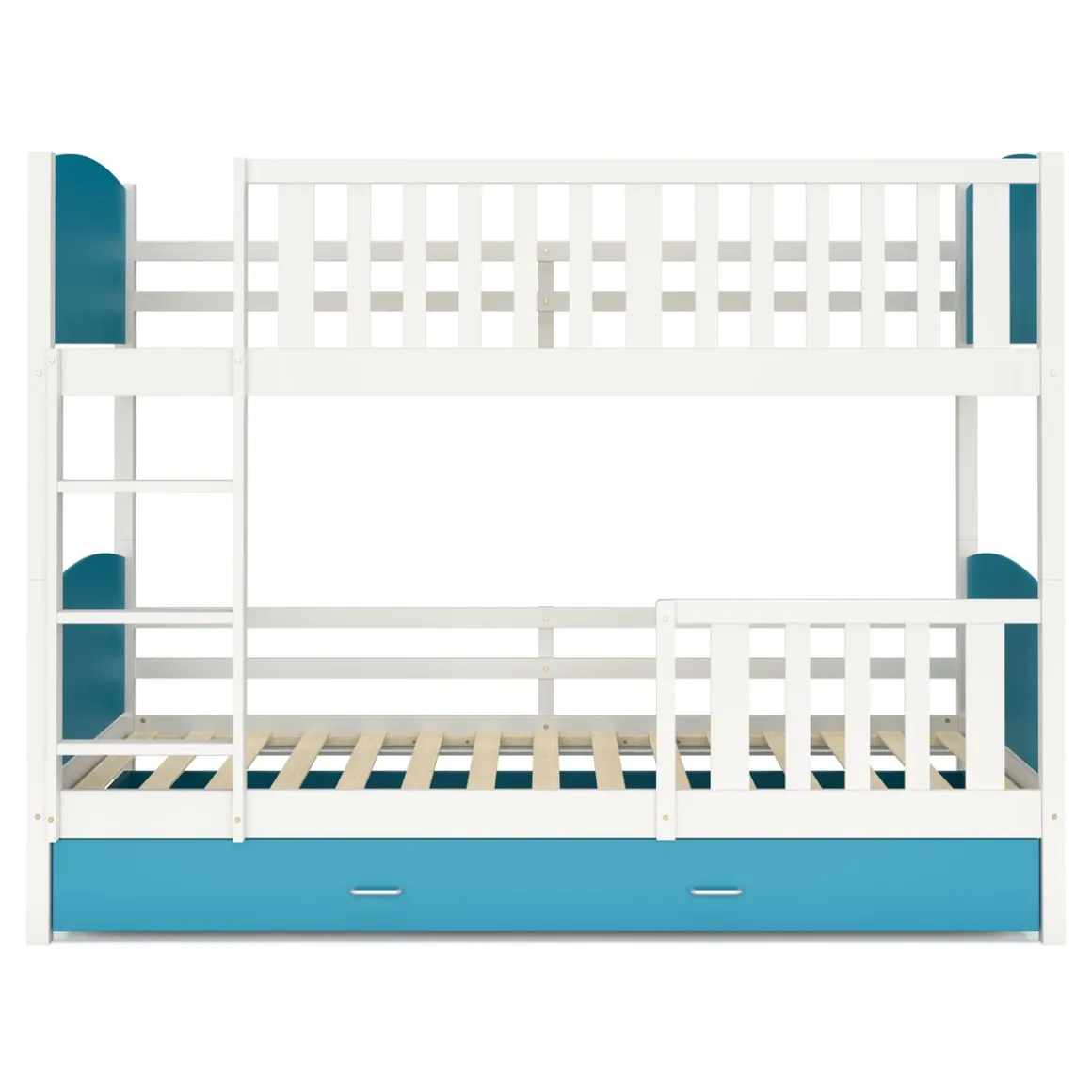 Etagenbett mit Stauraum JOHNNY 90 x 200 cm blau/weiss
